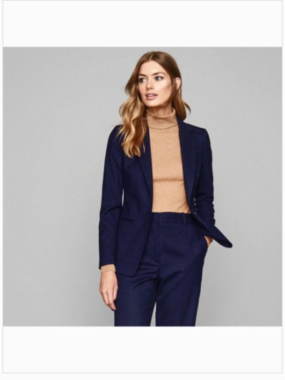 Reiss Delo Navy tailored wool blend blazer 4 jacket blue tailor buttons small